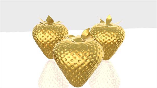 Fruta, Ouro, Ouro Objeto Isolado