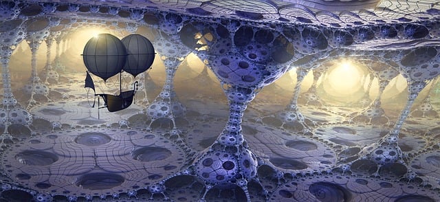 Free fantasy light fractal illustration