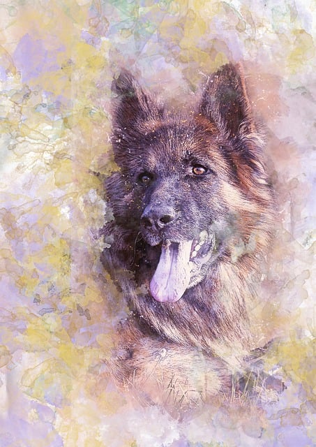 Free dog german sheppard pet illustration