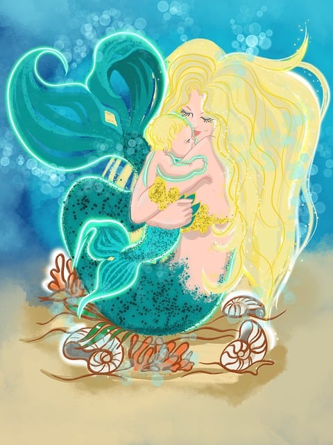 Free sea little mermaid mermaid illustration