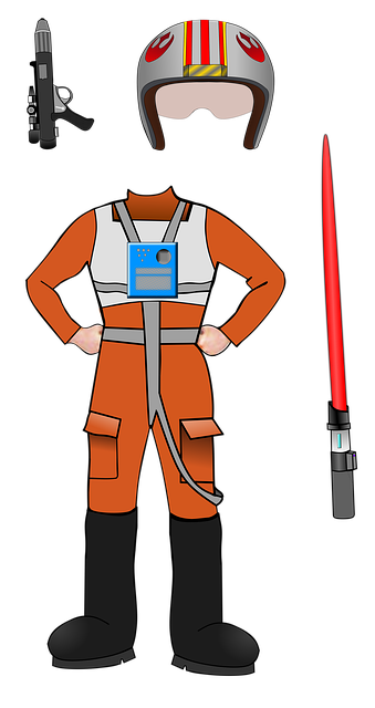 Free pilot suit astronaut suit lightsaber illustration