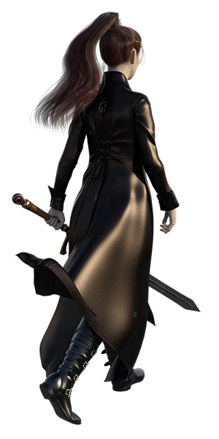 Free female walking away woman illustration