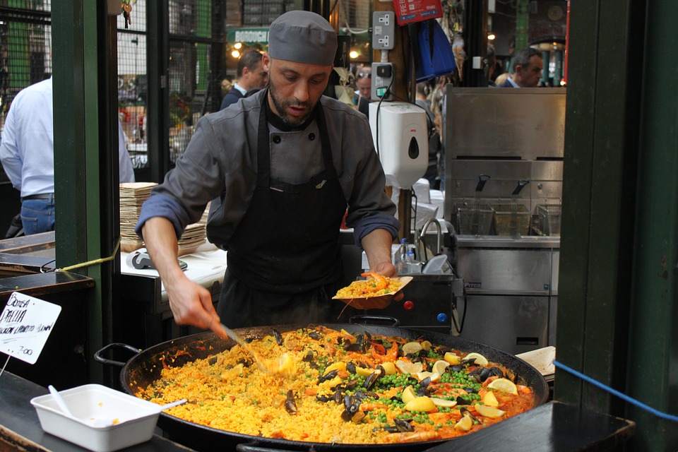 Mercado, Londres, Paella, Oferta, Selección