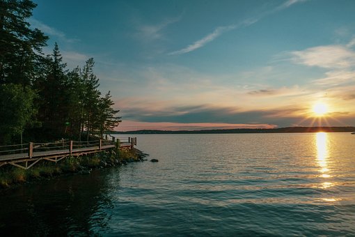 Free Sunset Lake photo and picture