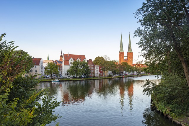 Lübeck, Agua, À Noite, Untertrave