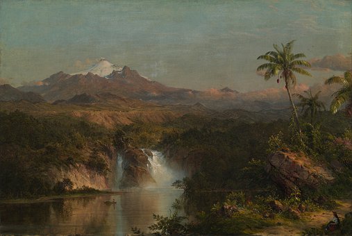 Free Lake Waterfall illustration and picture