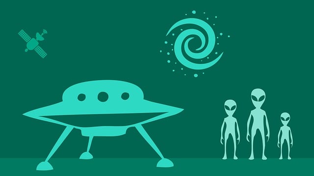 Free aliens spaceship ufo illustration