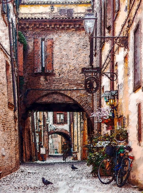 Free familiar path alley back illustration