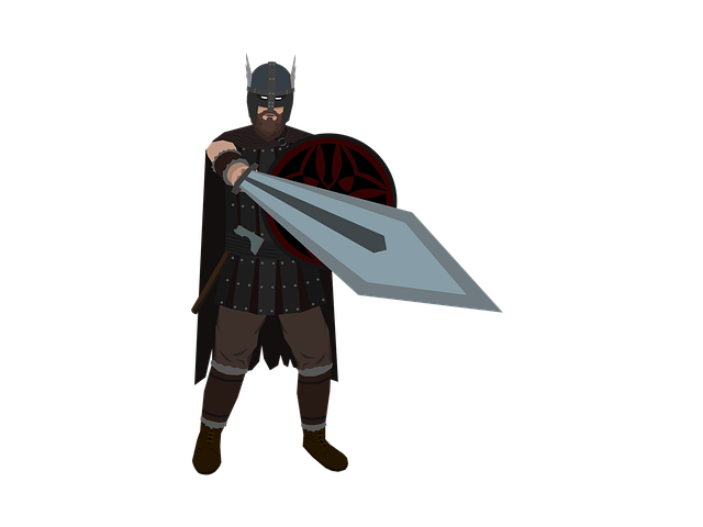 Free the vikings sword fight illustration