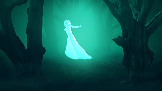 Free green forest night illustration
