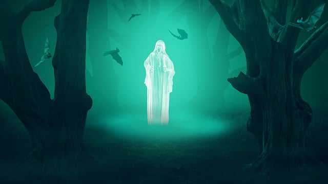 Free green forest night illustration