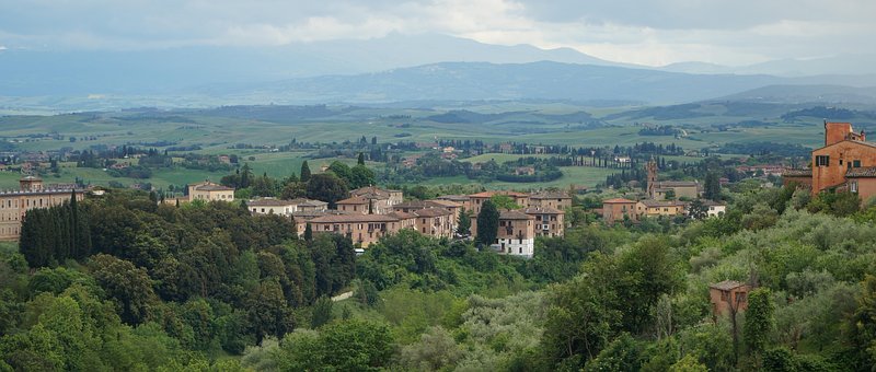Siena, Peisaj, Tuscany, Verde, Cer
