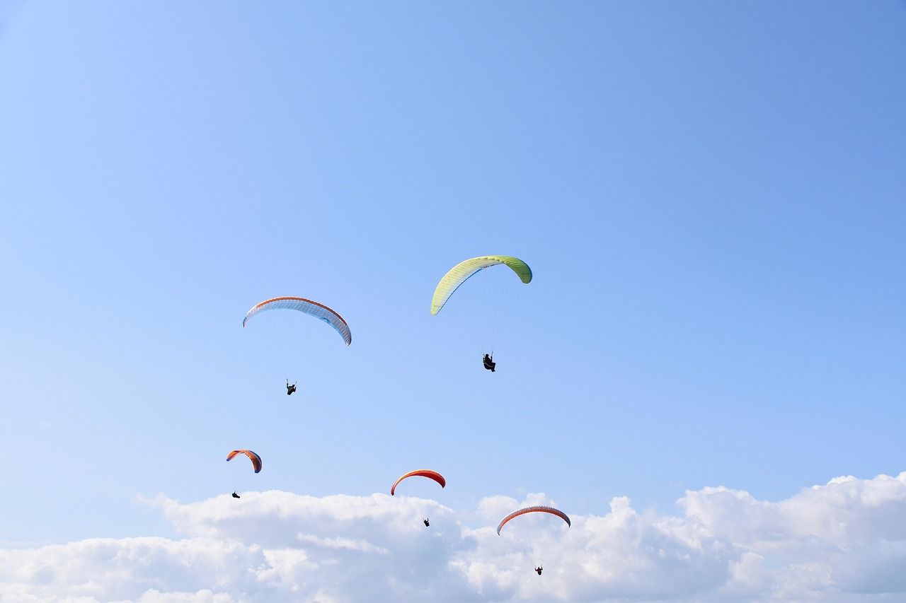 Paragliders - free online jigsaw puzzle photo