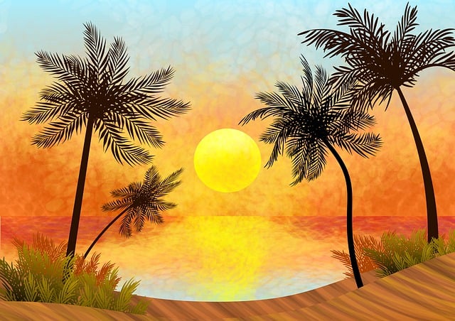 Free landscape illustration sun illustration