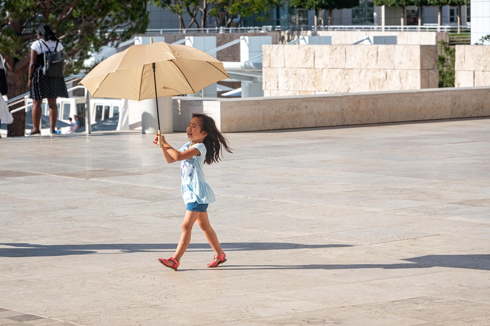 Sun, Sombrilla, Turismo, Niño, Verano, De Viaje