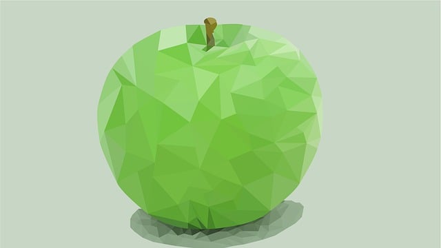 Free apple low poly art illustration