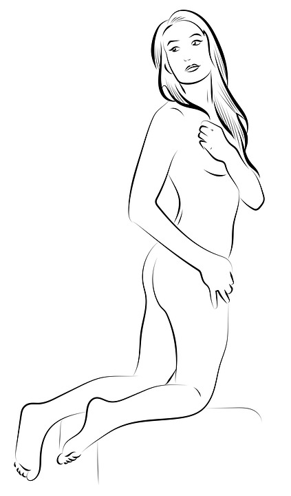 Nackte frau von hinten