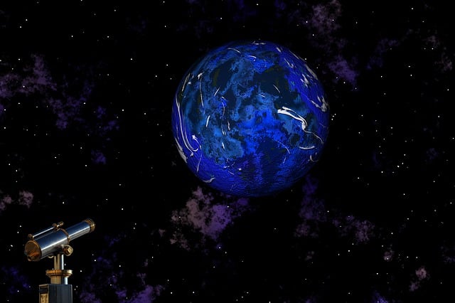 Free planet telescope universe illustration