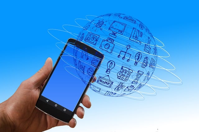 Free hand smartphone icon illustration