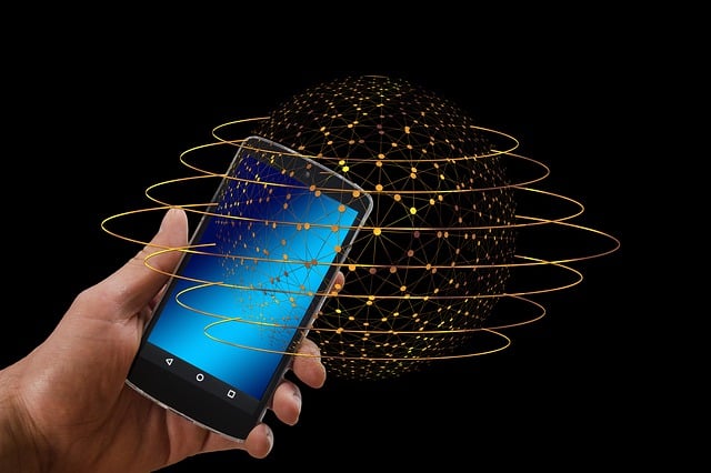 Mão, Smartphone, Ícone, Eletrônico, Rede