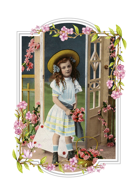 Free vintage little girl illustration