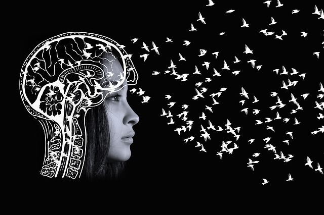 Free woman face brain illustration