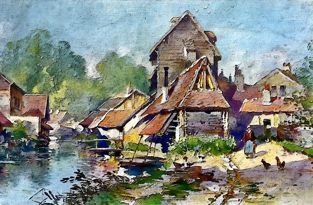 Free ein fischerdorf village montela lackawack eureka illustration