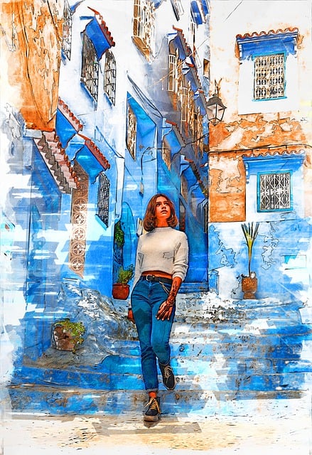 Free digital drawing girl people illustration