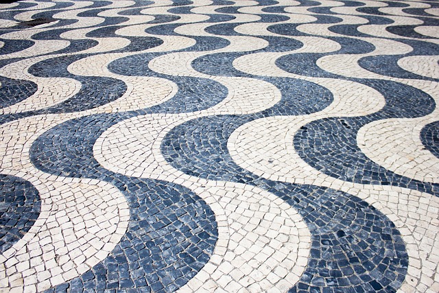 Solo, Mosaico, Ondas, Padrão, Telha