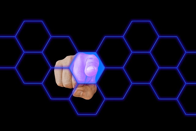 Free blockchain honeycomb hexagon illustration