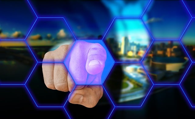 Free blockchain honeycomb hexagon illustration