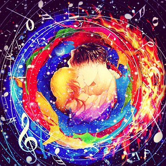 Amor, Beijo, Fusão, Música, Pintura