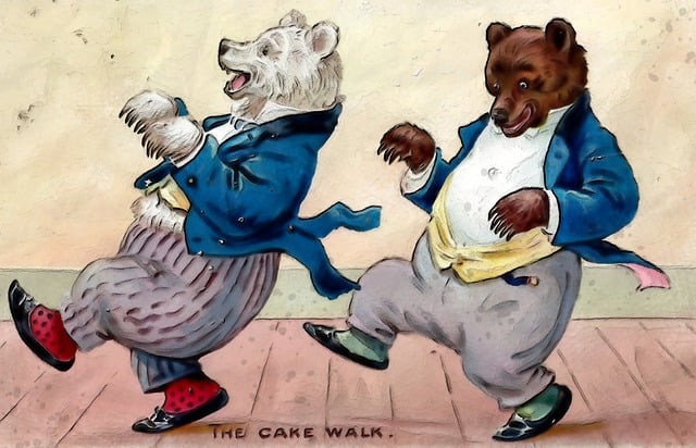 Free dancing bears the cake walk bear illustration