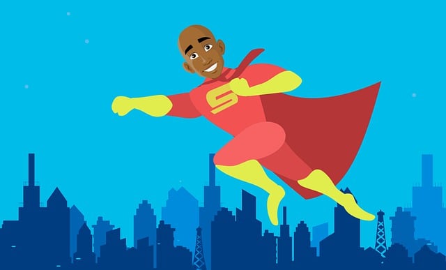 Free city superhero hero illustration