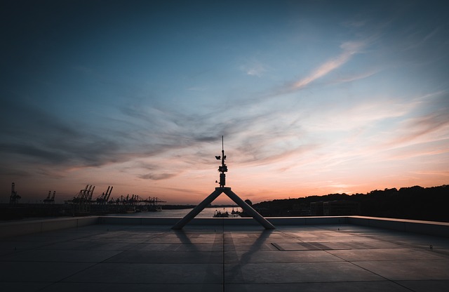 sunset, heaven, outlook, hamburg, observation deck, port, landscape, nature, eve, sun, scenic, dusk, evening sky