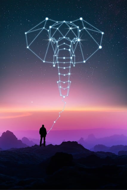 Free constellation elephant stars illustration