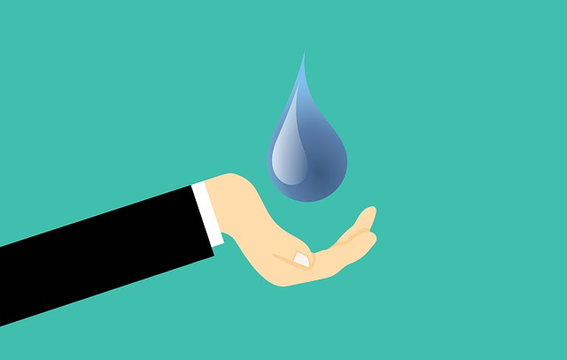 Free drop hand water illustration