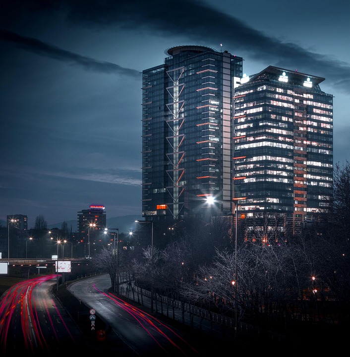 Skyscraper Night City Free Photo On Pixabay