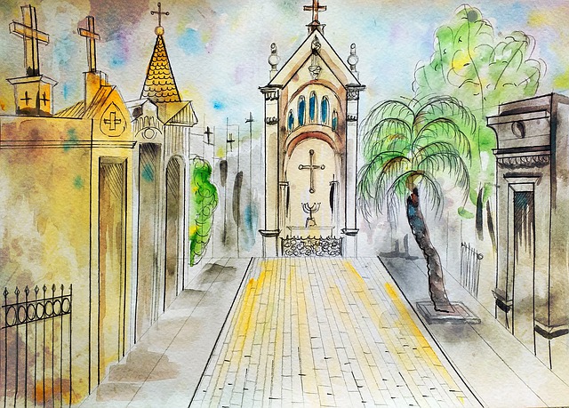 Free buenos aires argentina cementerio de la recoleta illustration
