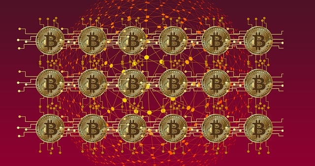 Free blockchain network bitcoin illustration