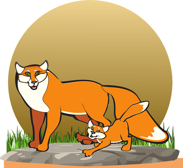 Free fox cub animals vector