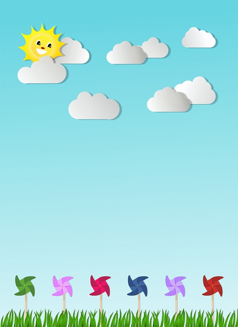 Free sun mills of wind clouds illustration