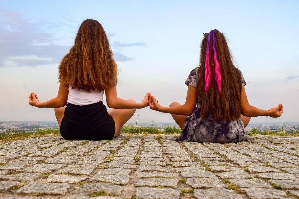 Meisjes, Meditatie, Yoga, Ontspanning, Ontspannen