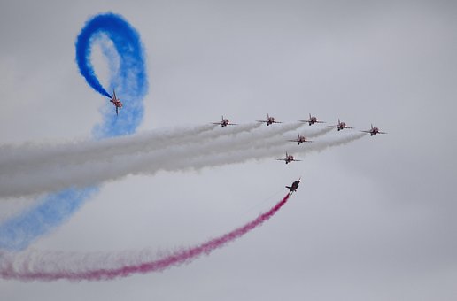 Rote Pfeile, Jets, Flugzeug, Airshow