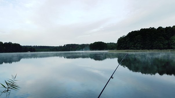 Wasser, Masuren, Angeln, Angelrute