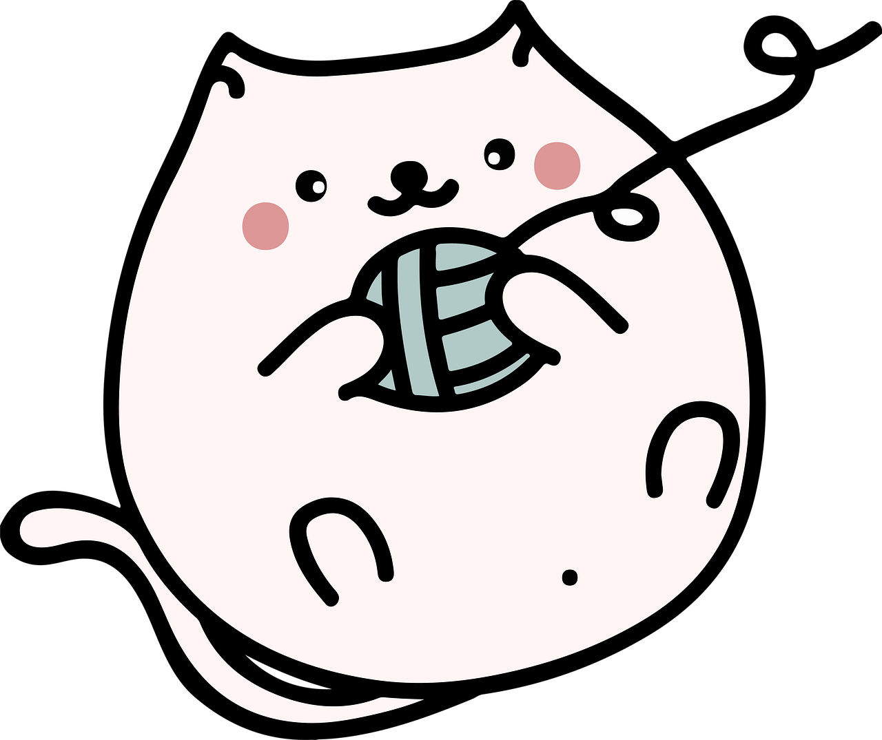 Download free HD stock image of Cat Kitten Free cat kitten ball illustration