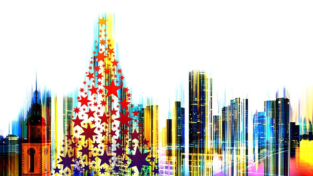 Free skyline frankfurt christmas illustration