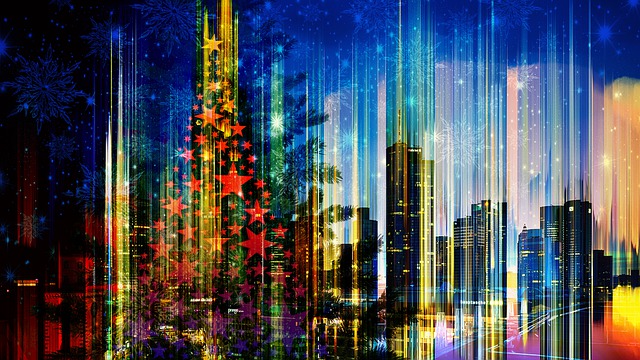 Free skyline frankfurt christmas illustration