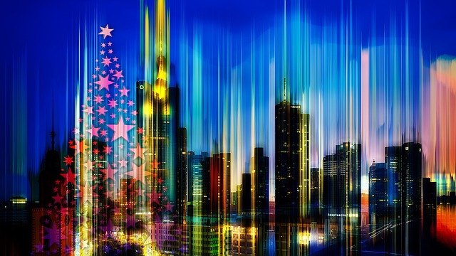 Free skyline frankfurt christmas illustration