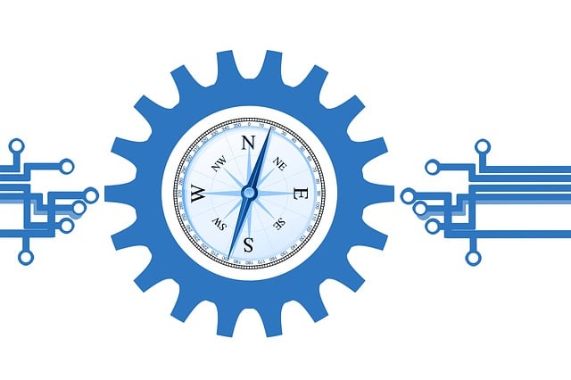 Download free HD stock image of Compass Gear Free compass gear digitization illustration